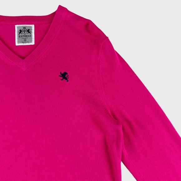 Express Pink V-Neck Sweatshirt - Picture 7 of 14